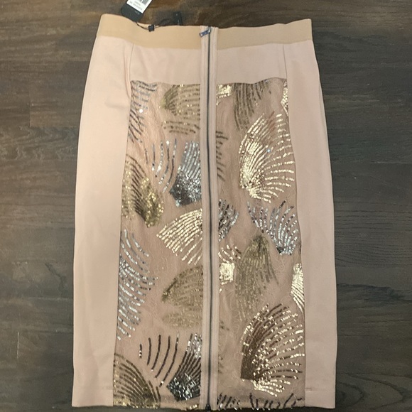 Matching- BCBG sequin and lace straight skirt. Fireworks pattern. - Picture 2 of 4